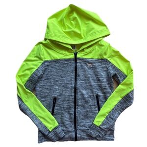 gray & neon yellow Victoria’s Secret PINK full zip hoodie